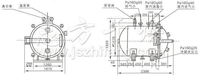 圆形静态真空干燥机结构示意图